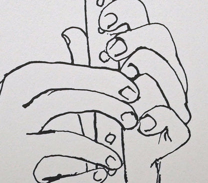 ベン　シャーン（Ben　Shahn）「フルートを持つ手」版画　拡大画像5