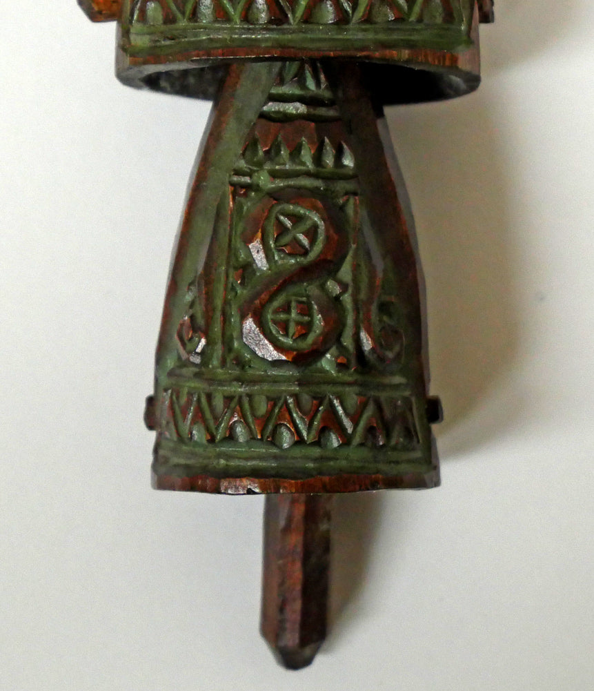 砂澤ビッキ「樹鈴二連啄木鳥（キツツキ）ペンダント（約17.6cm）」木彫作品　拡大画像6