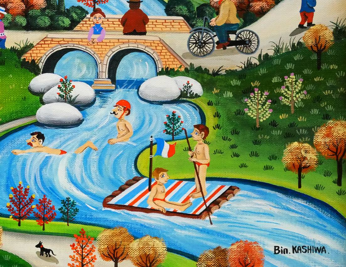 ビンカシワ「バカンス（南仏）」油絵・F10号拡大画像9