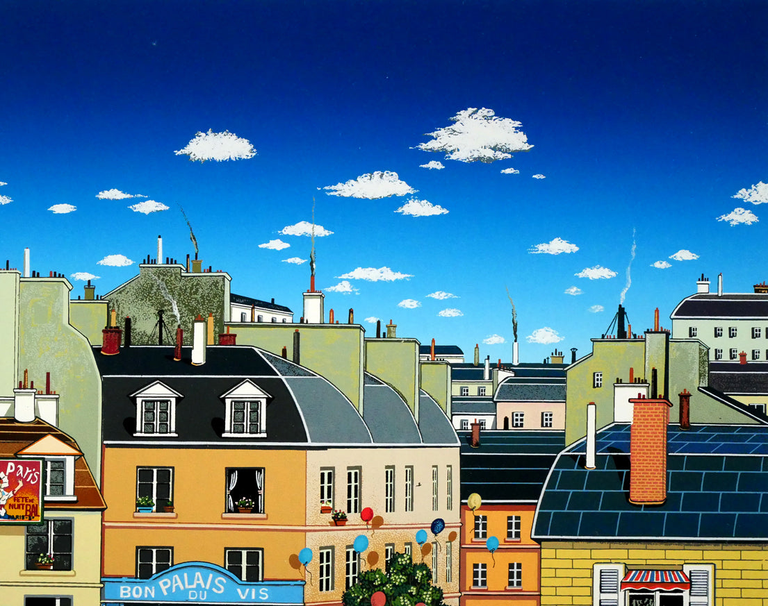 ビンカシワ「キャフェテラス（CAFETERIA）」シルクスクリーン版画　拡大画像2