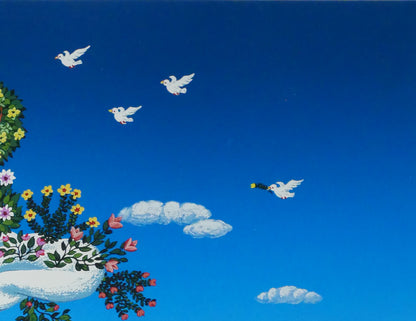 ビンカシワ「花を咲かそう」シルクスクリーン版画　拡大画像2