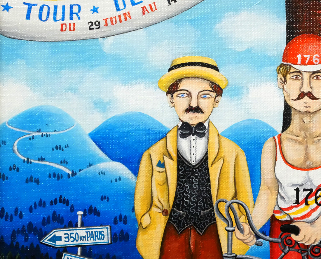 ビンカシワ「自転車競走（ツールドフランス）」油絵・F8号　拡大画像3