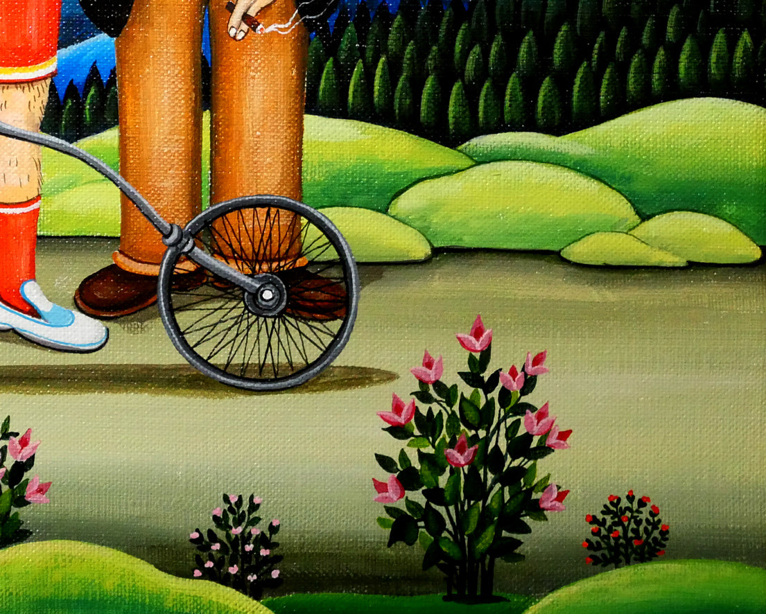 ビンカシワ「自転車競走（ツールドフランス）」油絵・F8号　拡大画像7