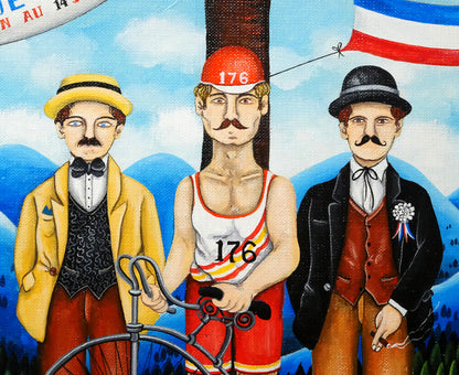 ビンカシワ「自転車競走（ツールドフランス）」油絵・F8号　拡大画像4