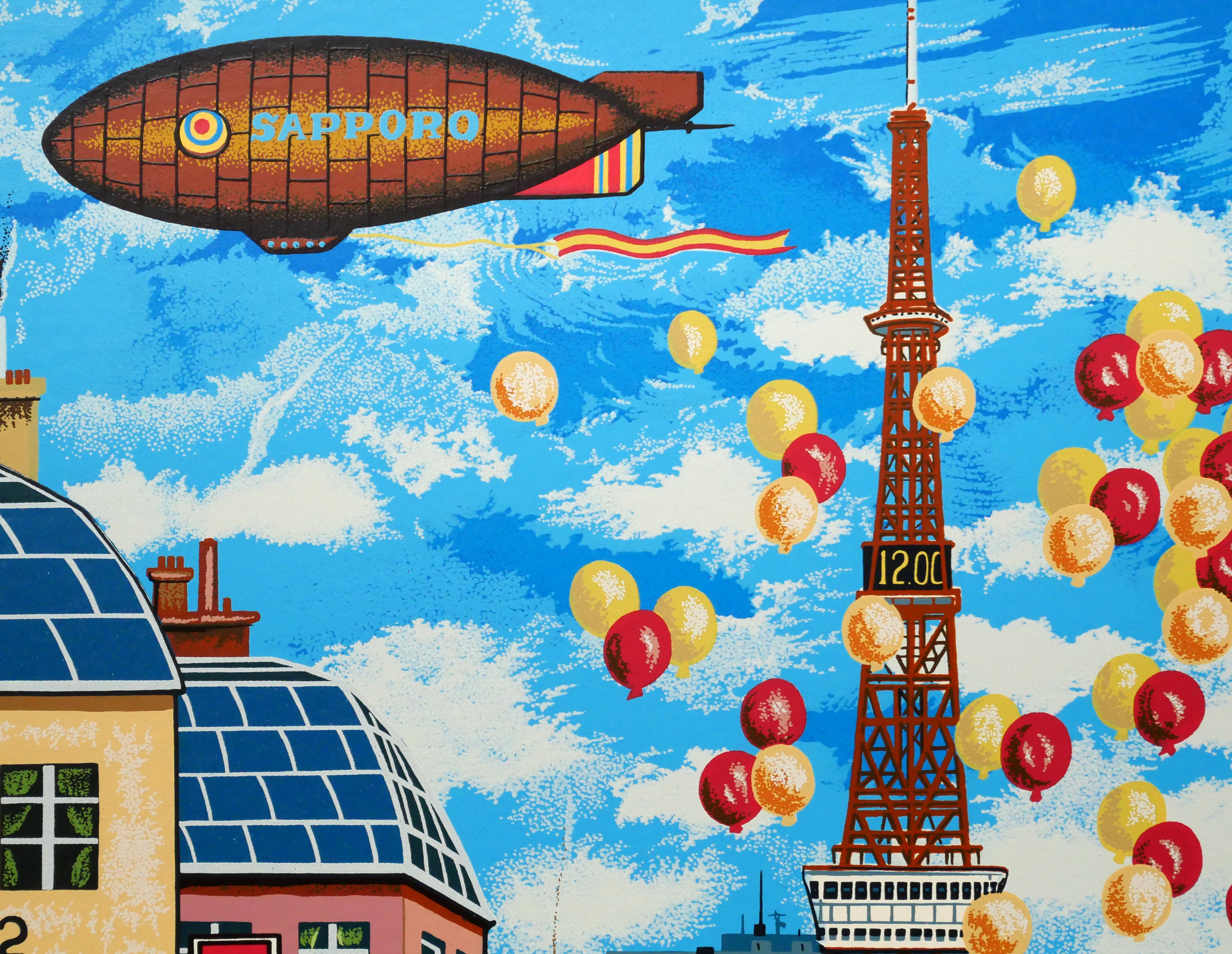 ビンカシワ「テレビ塔のある街角（札幌）」リトグラフ 絵画買取・販売
