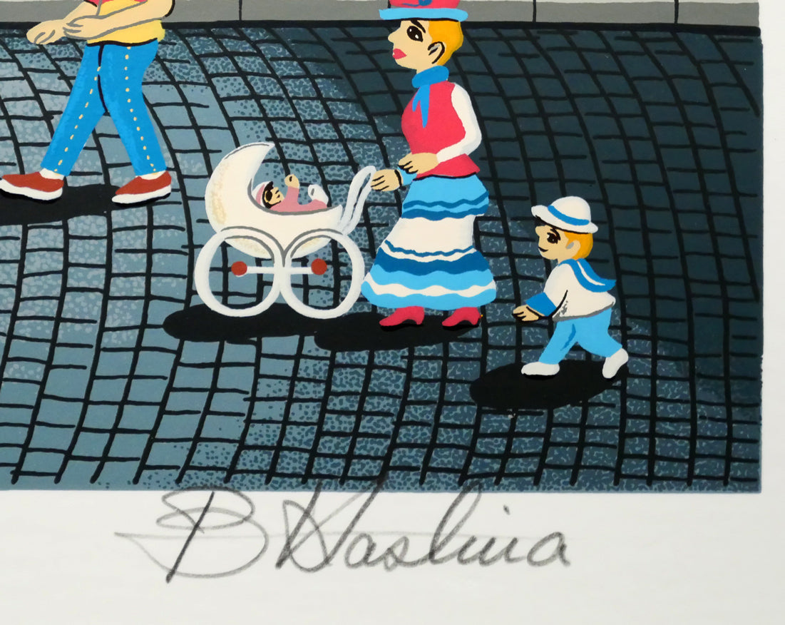 ビンカシワ「テレビ塔のある街角（札幌）」リトグラフ 絵画買取・販売