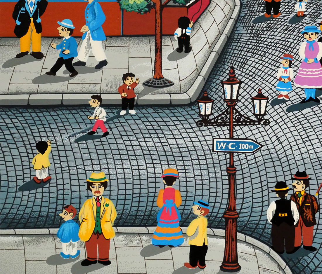 ビンカシワ「テレビ塔のある街角（札幌）」リトグラフ 絵画買取・販売