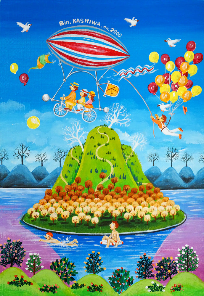 ビンカシワ「夢の島」油絵・SM　作品全体画像