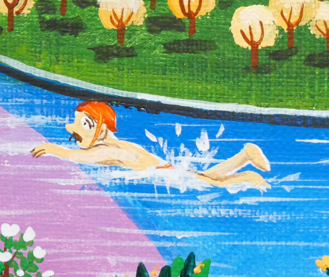 ビンカシワ「夢の島」油絵・SM　拡大画像5