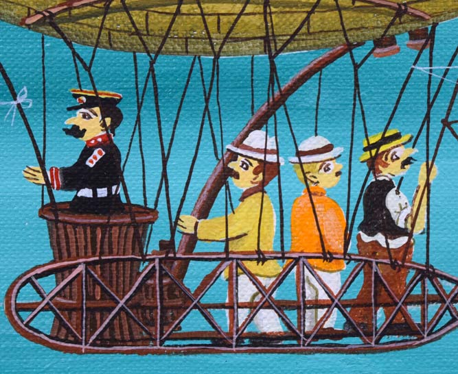 ビン・カシワ「幸福へのエアメール」油絵・F0号　拡大画像5