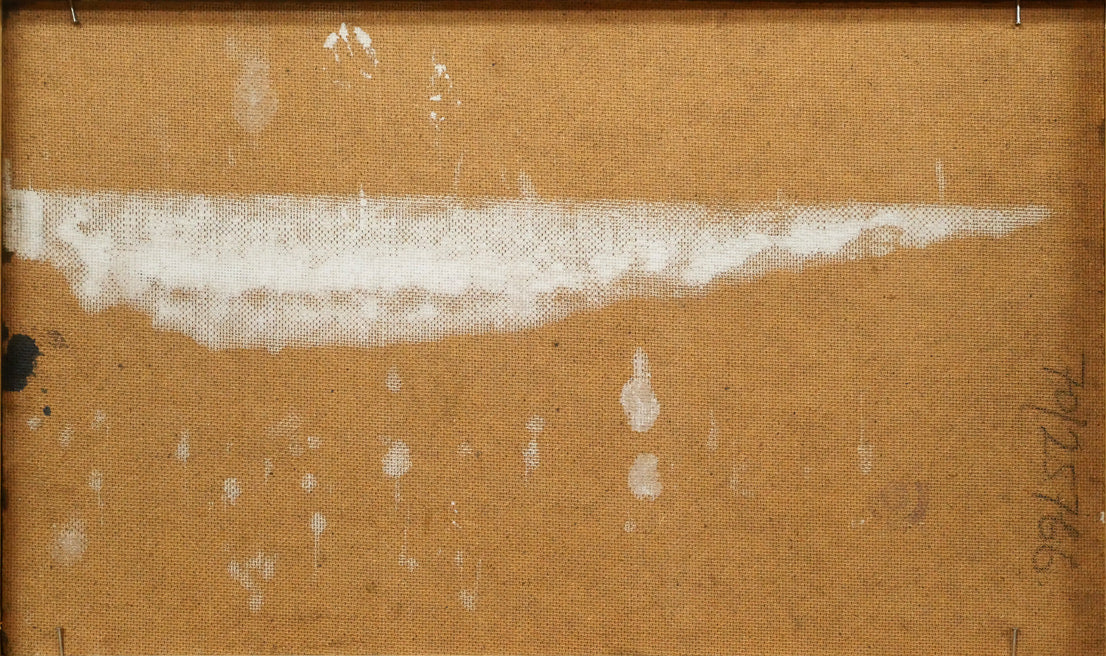 フェレンツ　ボルダス（Ferenc　BORDAS）「無題」油絵・変形10号　キャンバスボード裏側画像