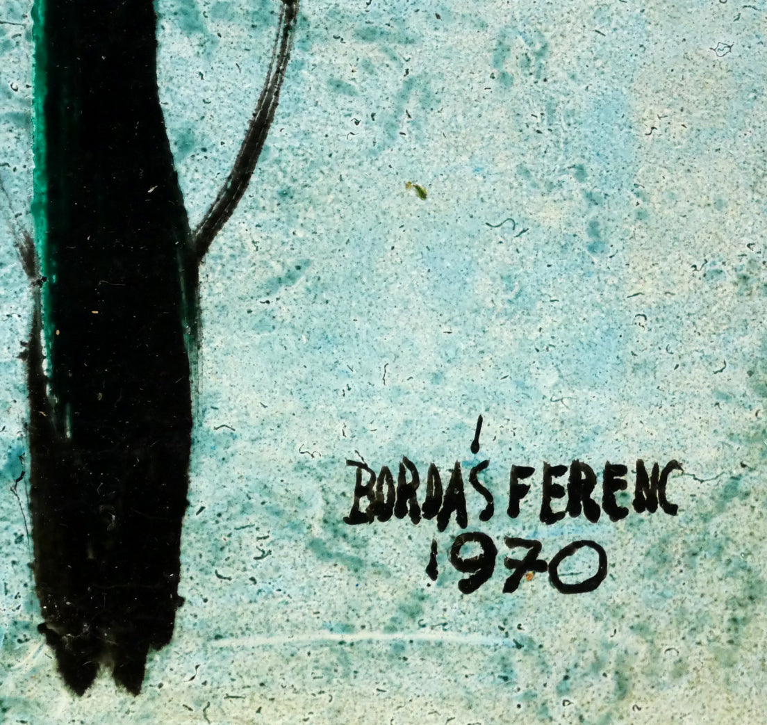 フェレンツ　ボルダス（Ferenc　BORDAS）「無題」油絵・変形10号　サイン・年記（1970年作）