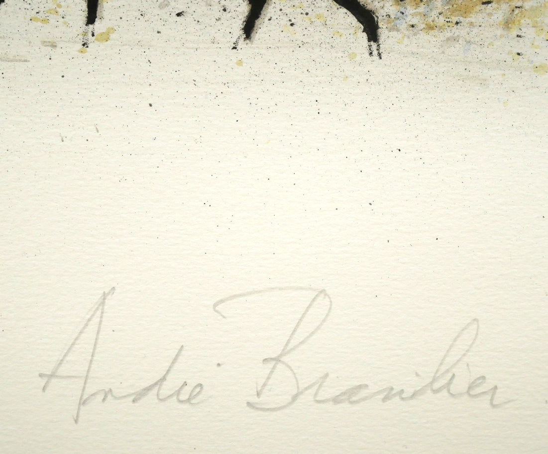 アンドレ　ブラジリエ（Andre　Brasilier）「冬の馬」リトグラフ　本人直筆鉛筆サイン