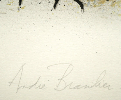 アンドレ　ブラジリエ（Andre　Brasilier）「冬の馬」リトグラフ　本人直筆鉛筆サイン