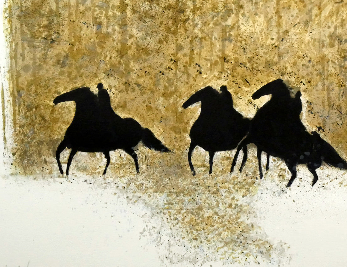 アンドレ　ブラジリエ（Andre　Brasilier）「冬の馬」リトグラフ　拡大画像3