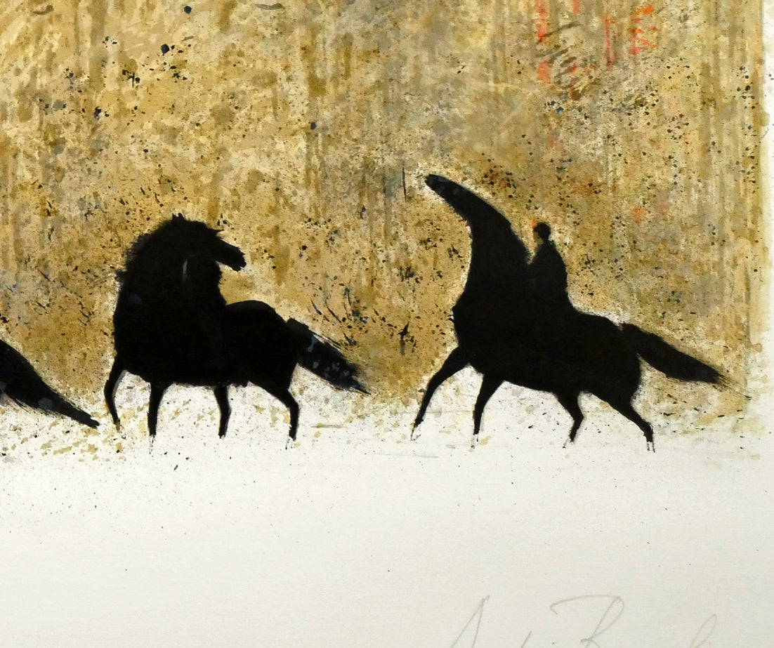 アンドレ　ブラジリエ（Andre　Brasilier）「冬の馬」リトグラフ　拡大画像4