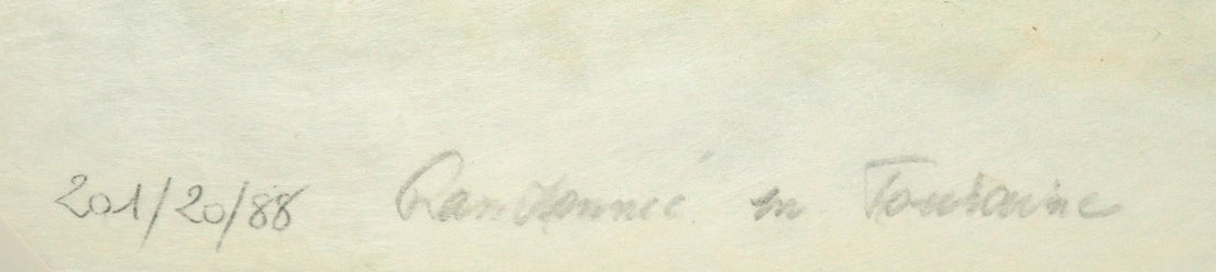 アンドレ　ブラジリエ（Andre　Brasilier）「トゥーレーヌへの遠出」リトグラフ　シート裏側拡大画像