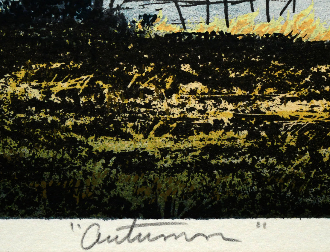 ブライアン　ウィリアムズ（Brian　Williams）「autumn（秋）」リトグラフ　タイトル部分