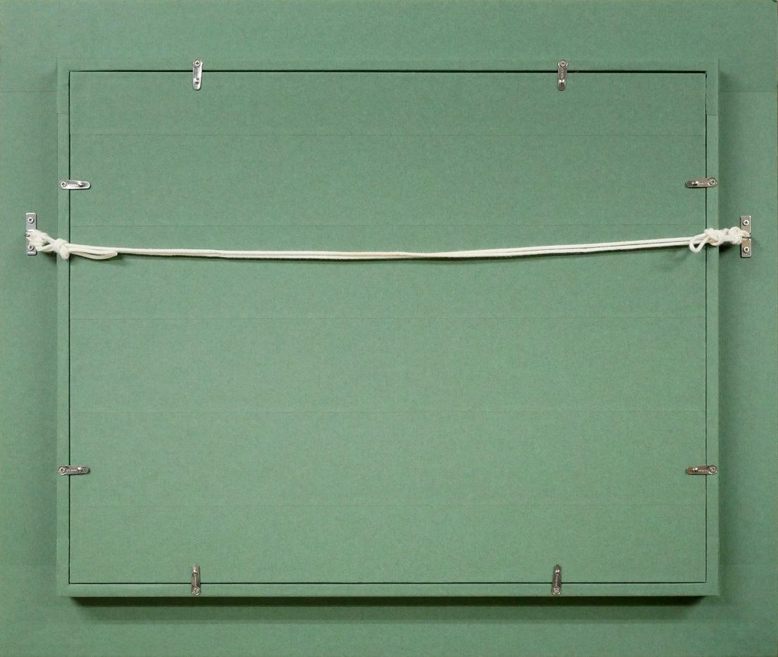 ブライアン　ジョンソン（BRIAN　JONSON）「帆船」油絵・F6号　額縁裏側画像