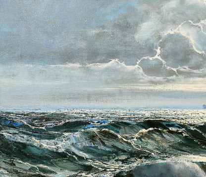 ブルーノ　ディ　ジュリオ（Bruno　Di　Giulio）「Stormy Sea（嵐の海）」油絵・M12号　拡大画像1