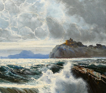 ブルーノ　ディ　ジュリオ（Bruno　Di　Giulio）「Stormy Sea（嵐の海）」油絵・M12号　拡大画像2