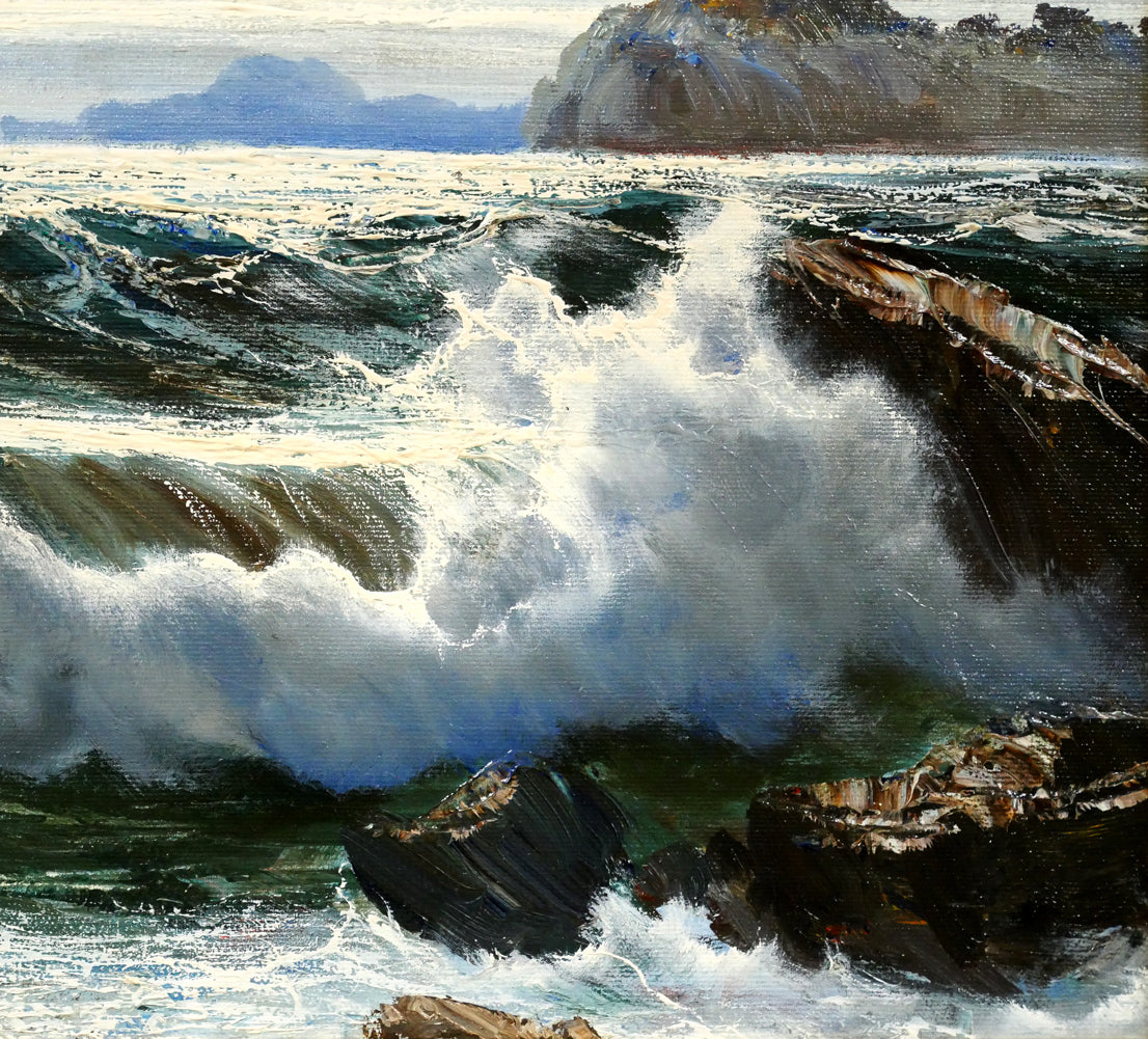 ブルーノ　ディ　ジュリオ（Bruno　Di　Giulio）「Stormy Sea（嵐の海）」油絵・M12号　拡大画像4