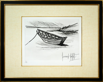 ベルナール・ビュッフェ（Bernard　BUFFET）「平底漁船」ドライポイント（銅版画）