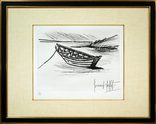 ベルナール・ビュッフェ（Bernard　BUFFET）「平底漁船」ドライポイント（銅版画）