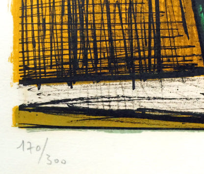 ベルナール・ビュッフェ（Bernard　BUFFET）「花瓶の中のバラ」リトグラフ　限定番号（ed,170/300）