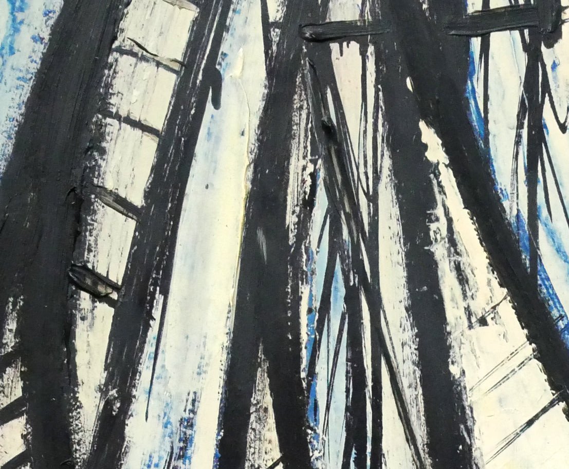 ベルナール　ビュッフェ（Bernard　BUFFET）「ヨット（The　Yacht　1963）」複製画に油彩で手彩・25号　拡大画像4