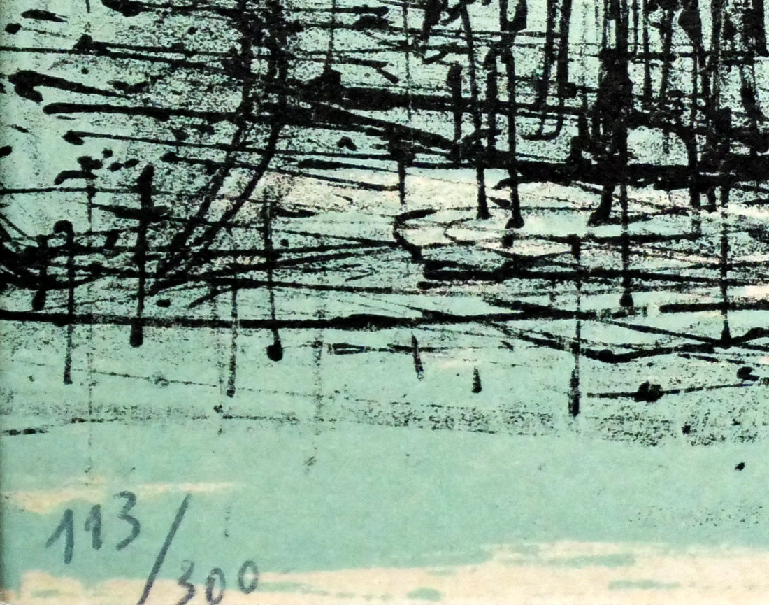 ジャン　カルズー(Jean　CARZOU)「冬の丘」リトグラフ　限定番号（ed,113/300）