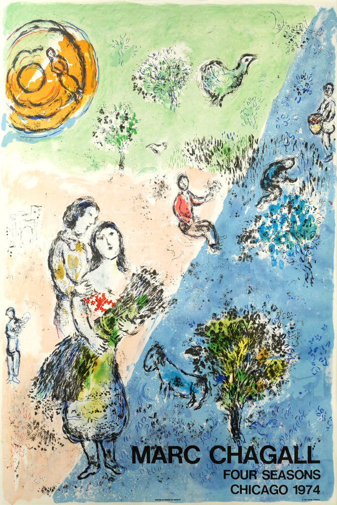 マルク　シャガール(Marc　Chagall)「四季」リトポスター　作品全体画像