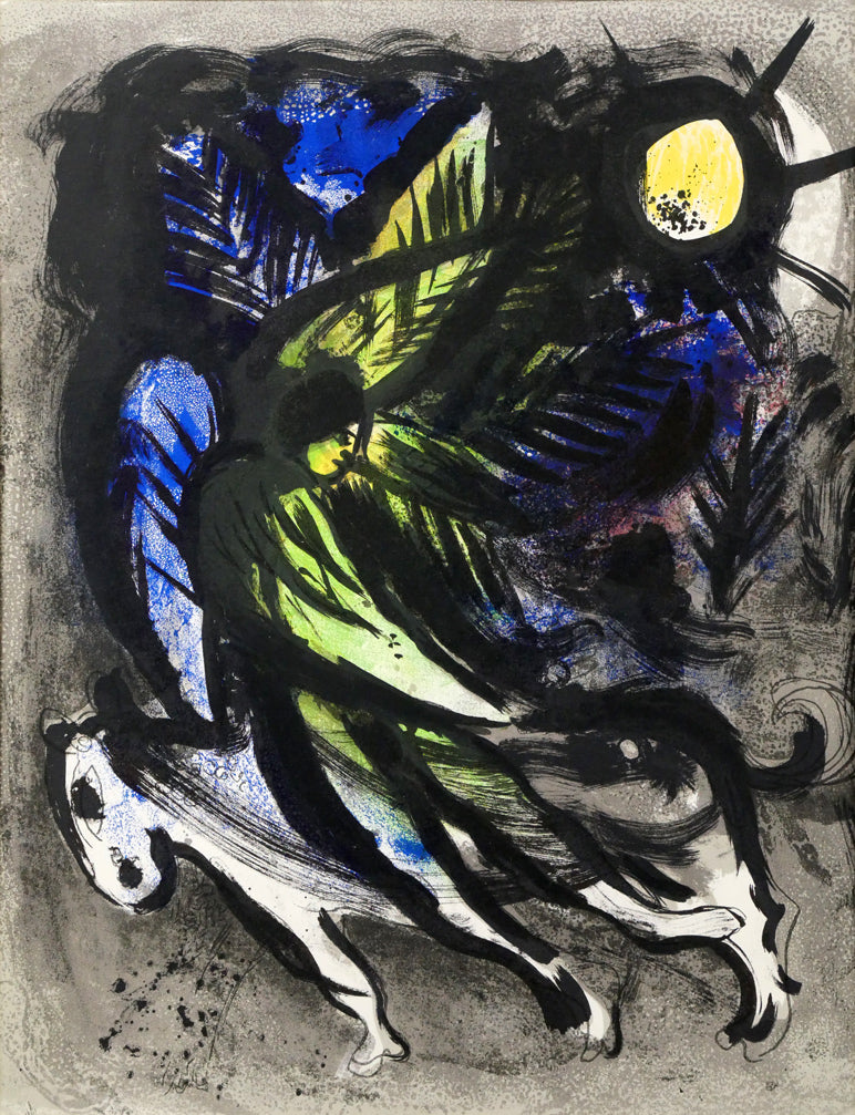 マルク・シャガール(Marc　Chagall)「天使（「シャガール・リトグラフI」より）」リトグラフ　作品全体画像