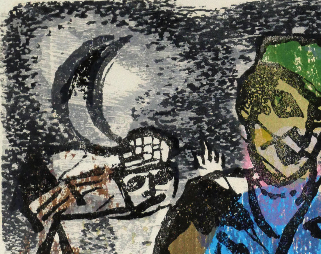 マルク　シャガール(Marc　Chagall)「『ポエム』より Pl.17」木版画　拡大画像1