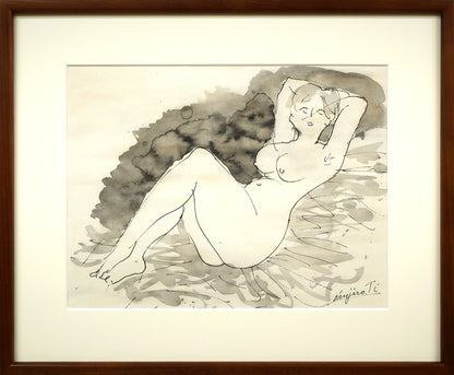 近岡善次郎「裸婦像」水彩画・ペン