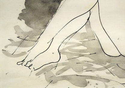 近岡善次郎「裸婦像」水彩画・ペン　拡大画像5