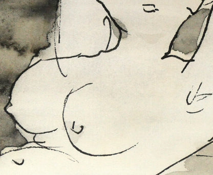 近岡善次郎「裸婦像」水彩画・ペン　拡大画像4