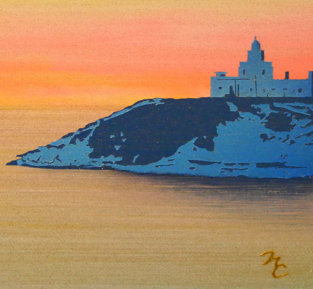 鎮西直秀「瑞彩　納沙布岬旭日」油絵・特0号　拡大画像4