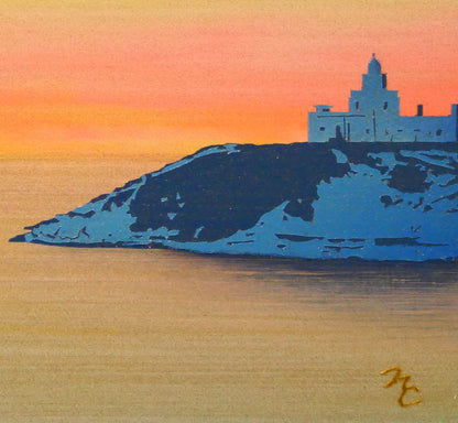 鎮西直秀「瑞彩　納沙布岬旭日」油絵・特0号　拡大画像4
