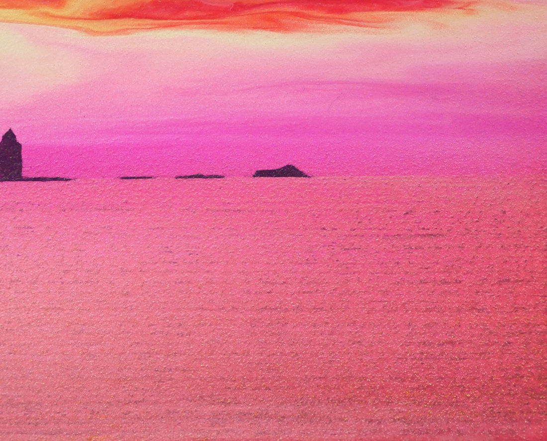 鎮西直秀「瑞雲 神威岬図（積丹）」油絵・F0号 絵画買取・販売の小竹美術