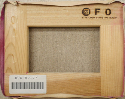 鎮西直秀「瑞雲　神威岬図（積丹）」油絵・F0号　キャンバス裏側画像