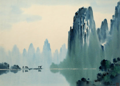 張光壁「中国桂林風景」水彩画・10号　作品全体画像