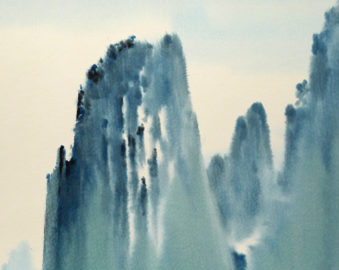 張光壁「中国桂林風景」水彩画・10号　拡大画像2