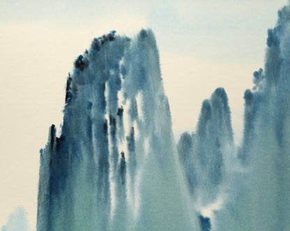 張光壁「中国桂林風景」水彩画・10号　拡大画像2