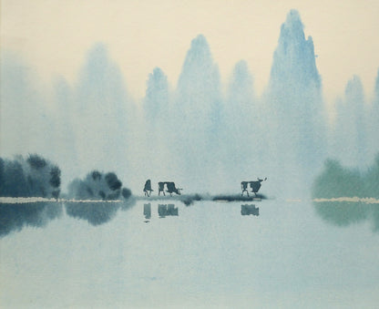 張光壁「中国桂林風景」水彩画・10号　拡大画像3