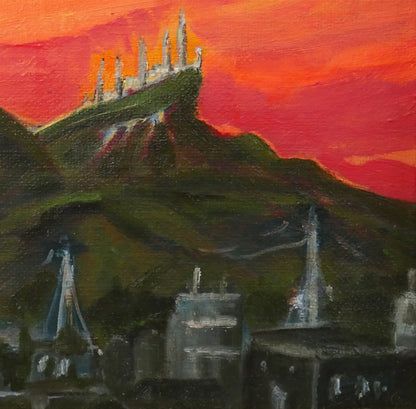 大工勝次「真夏の太陽（手稲山）」油絵・F4号　拡大画像3