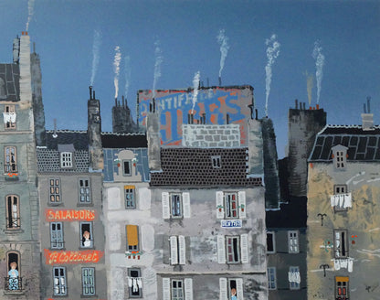 ミッシェル　ドラクロワ（Michel　DELACROIX）「サーカスの行進」シルクスクリーン版画　拡大画像2