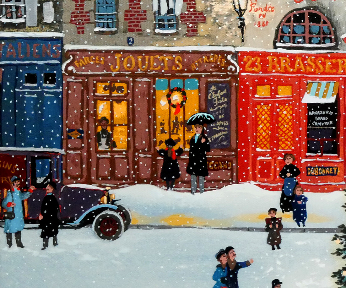 ミッシェル　ドラクロワ「ノエル　ノエル」キャンバスにシルクスクリーン版画　拡大画像5