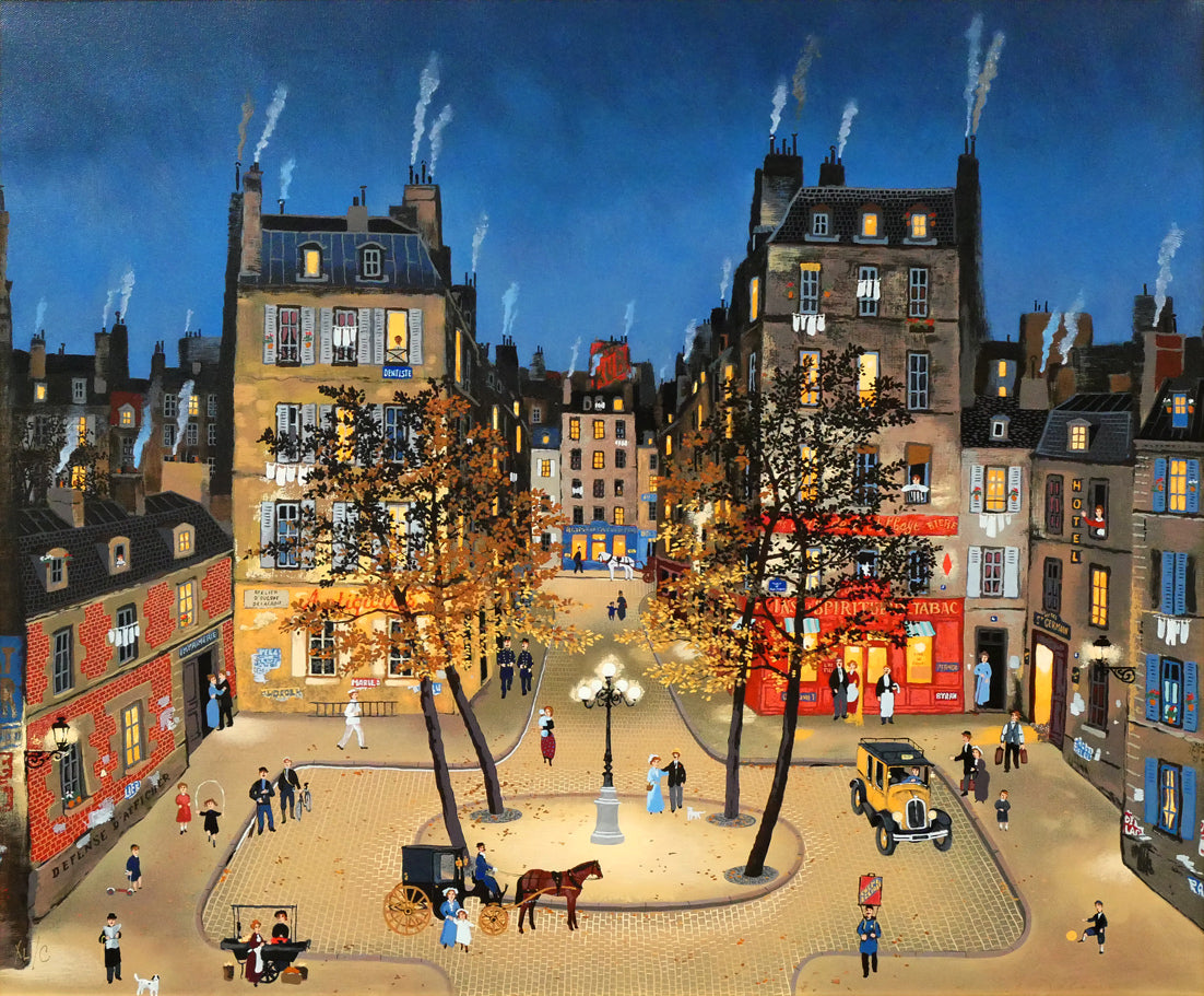 ミッシェル ドラクロワ「パリス アイ ラブ」キャンバスにシルク