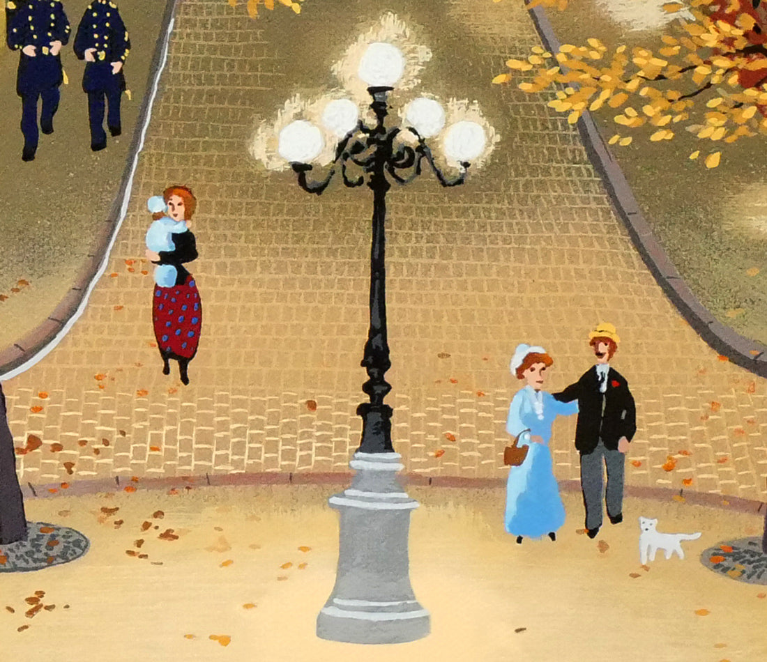 ミッシェル　ドラクロワ「パリス　アイ　ラブ」キャンバスにシルクスクリーン版画　拡大画像9